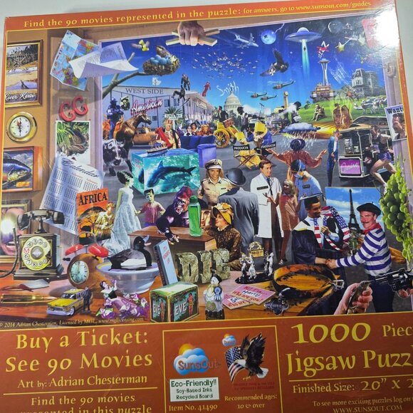 Buy A Ticket thousand Piece Jigsaw Puzzle By Adrian Chesterman 20"x27" Movies - Picture 4 of 4